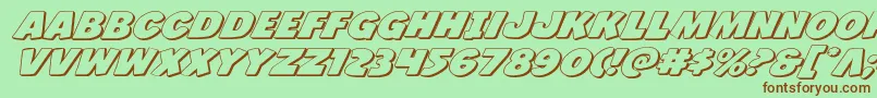 Jcandlestick3Dexpand-fontti – ruskeat fontit vihreällä taustalla