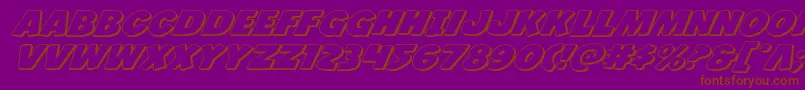 Jcandlestick3Dexpand-Schriftart – Braune Schriften auf violettem Hintergrund