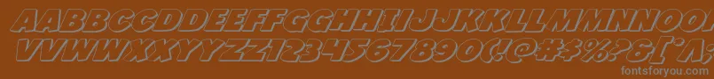 フォントJcandlestick3Dexpand – 茶色の背景に灰色の文字