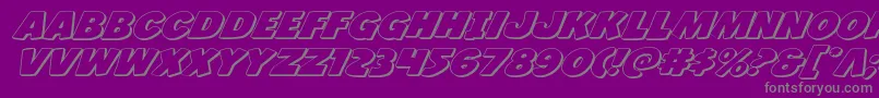 Jcandlestick3Dexpand-Schriftart – Graue Schriften auf violettem Hintergrund