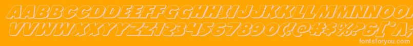 Jcandlestick3Dexpand-Schriftart – Rosa Schriften auf orangefarbenem Hintergrund