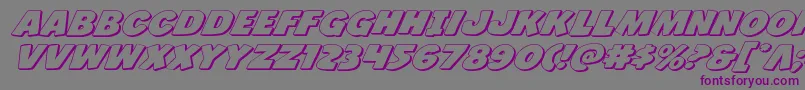 フォントJcandlestick3Dexpand – 紫色のフォント、灰色の背景