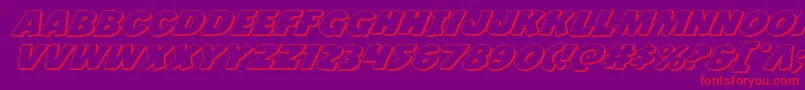 Jcandlestick3Dexpand Font – Red Fonts on Purple Background