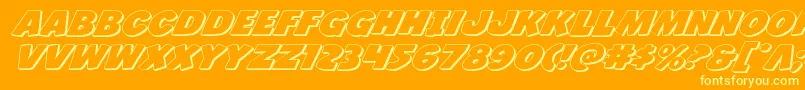 Jcandlestick3Dexpand Font – Yellow Fonts on Orange Background