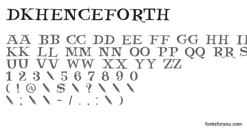 Schriftart DkHenceforth – Alphabet, Zahlen, spezielle Symbole