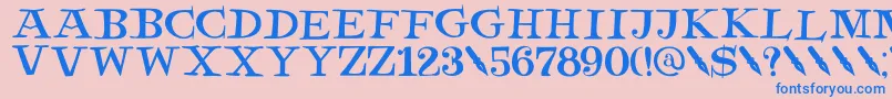 DkHenceforth Font – Blue Fonts on Pink Background