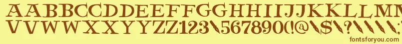 DkHenceforth Font – Brown Fonts on Yellow Background