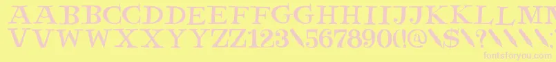 DkHenceforth Font – Pink Fonts on Yellow Background