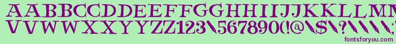 DkHenceforth Font – Purple Fonts on Green Background