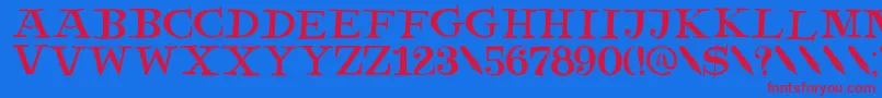 DkHenceforth Font – Red Fonts on Blue Background