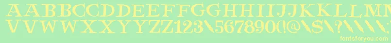 DkHenceforth Font – Yellow Fonts on Green Background