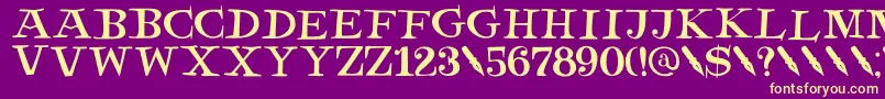 DkHenceforth Font – Yellow Fonts on Purple Background