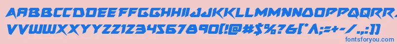 フォントSkirmishersemital – ピンクの背景に青い文字