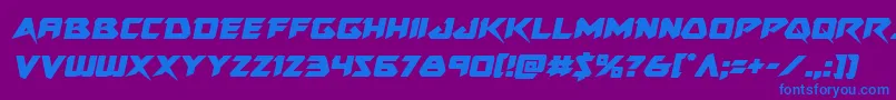 フォントSkirmishersemital – 紫色の背景に青い文字