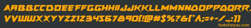 フォントSkirmishersemital – 黒い背景にオレンジの文字