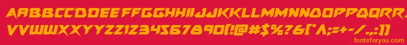 Skirmishersemital Font – Orange Fonts on Red Background