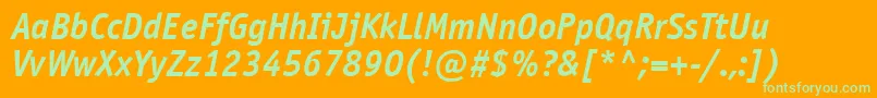 OfficinasanscttBolditalic Font – Green Fonts on Orange Background