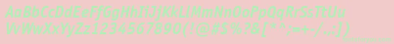 OfficinasanscttBolditalic Font – Green Fonts on Pink Background