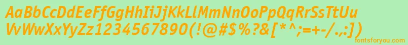 OfficinasanscttBolditalic Font – Orange Fonts on Green Background