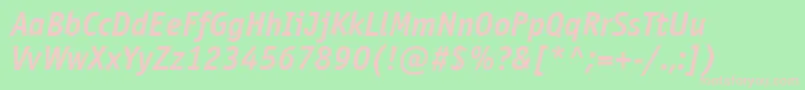 OfficinasanscttBolditalic Font – Pink Fonts on Green Background