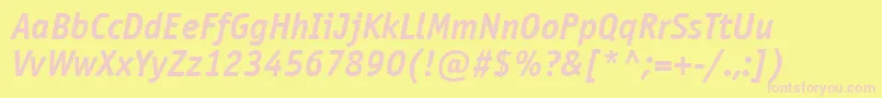 OfficinasanscttBolditalic Font – Pink Fonts on Yellow Background