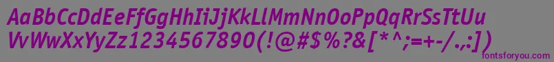 Шрифт OfficinasanscttBolditalic – фиолетовые шрифты на сером фоне