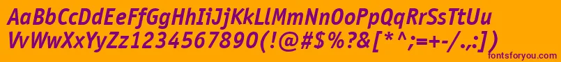 OfficinasanscttBolditalic Font – Purple Fonts on Orange Background