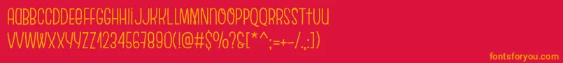 EscalopeCrustThree Font – Orange Fonts on Red Background