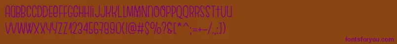 EscalopeCrustThree-Schriftart – Violette Schriften auf braunem Hintergrund