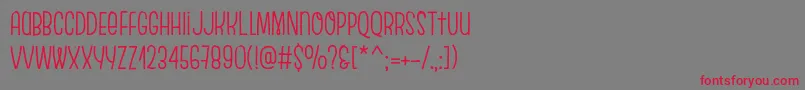 フォントEscalopeCrustThree – 赤い文字の灰色の背景
