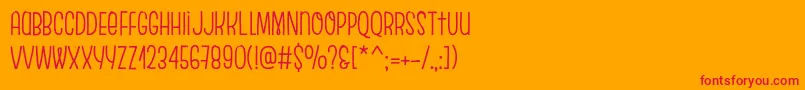 EscalopeCrustThree-Schriftart – Rote Schriften auf orangefarbenem Hintergrund