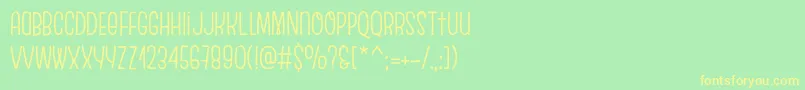 EscalopeCrustThree-fontti – keltaiset fontit vihreällä taustalla