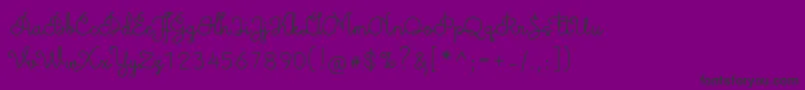 TheodistaDecally-Schriftart – Schwarze Schriften auf violettem Hintergrund