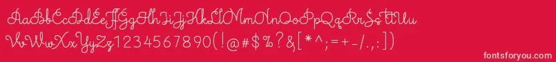 TheodistaDecally Font – Pink Fonts on Red Background