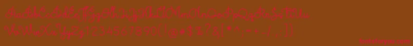 TheodistaDecally Font – Red Fonts on Brown Background