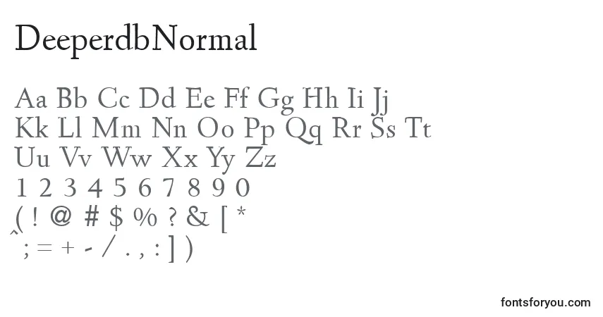 A fonte DeeperdbNormal – alfabeto, números, caracteres especiais