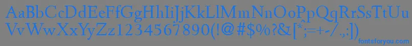 フォントDeeperdbNormal – 灰色の背景に青い文字