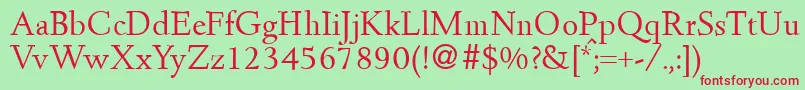 DeeperdbNormal Font – Red Fonts on Green Background