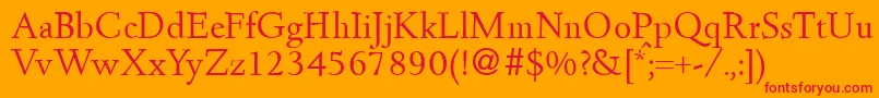 フォントDeeperdbNormal – オレンジの背景に赤い文字