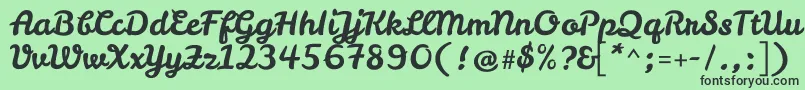 Fonte LeckerlioneRegular – fontes pretas em um fundo verde