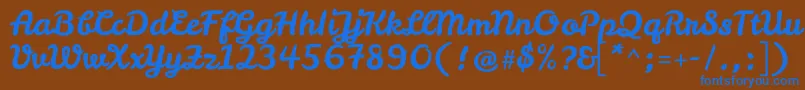 Czcionka LeckerlioneRegular – niebieskie czcionki na brązowym tle