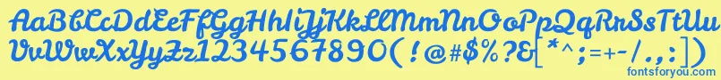 LeckerlioneRegular Font – Blue Fonts on Yellow Background