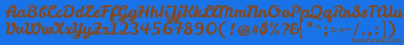LeckerlioneRegular Font – Brown Fonts on Blue Background
