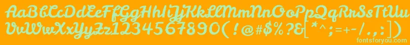 LeckerlioneRegular Font – Green Fonts on Orange Background