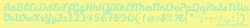 LeckerlioneRegular Font – Green Fonts on Yellow Background