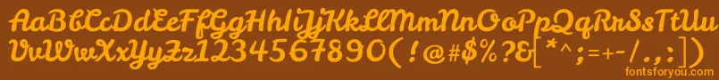 LeckerlioneRegular Font – Orange Fonts on Brown Background