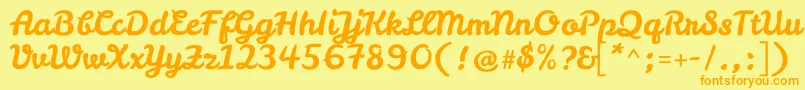 LeckerlioneRegular Font – Orange Fonts on Yellow Background