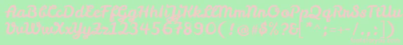 LeckerlioneRegular Font – Pink Fonts on Green Background