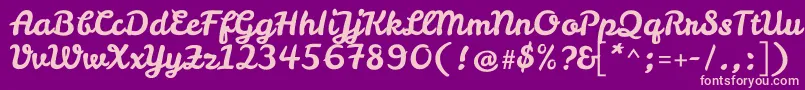 LeckerlioneRegular-Schriftart – Rosa Schriften auf violettem Hintergrund