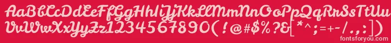 LeckerlioneRegular-Schriftart – Rosa Schriften auf rotem Hintergrund